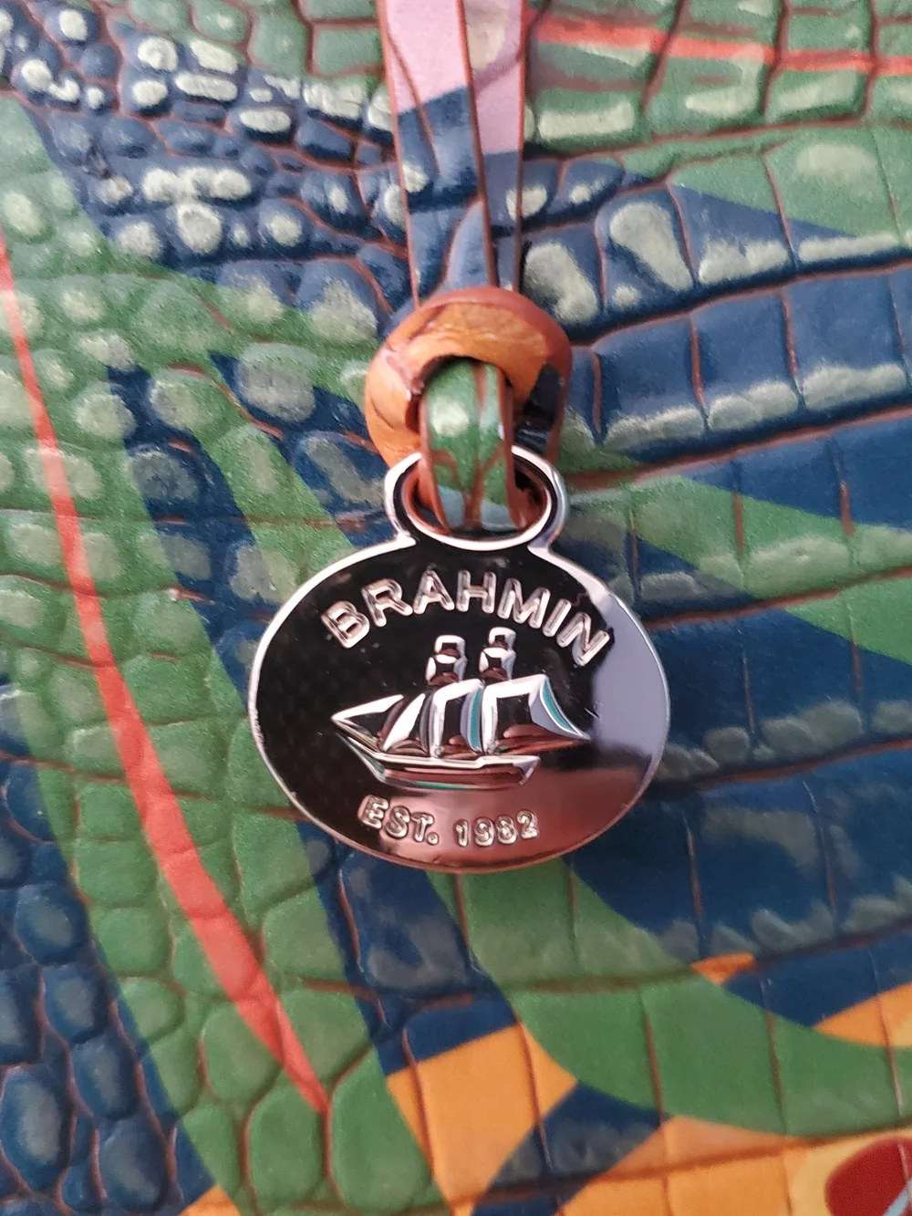Brahmin croc embossed